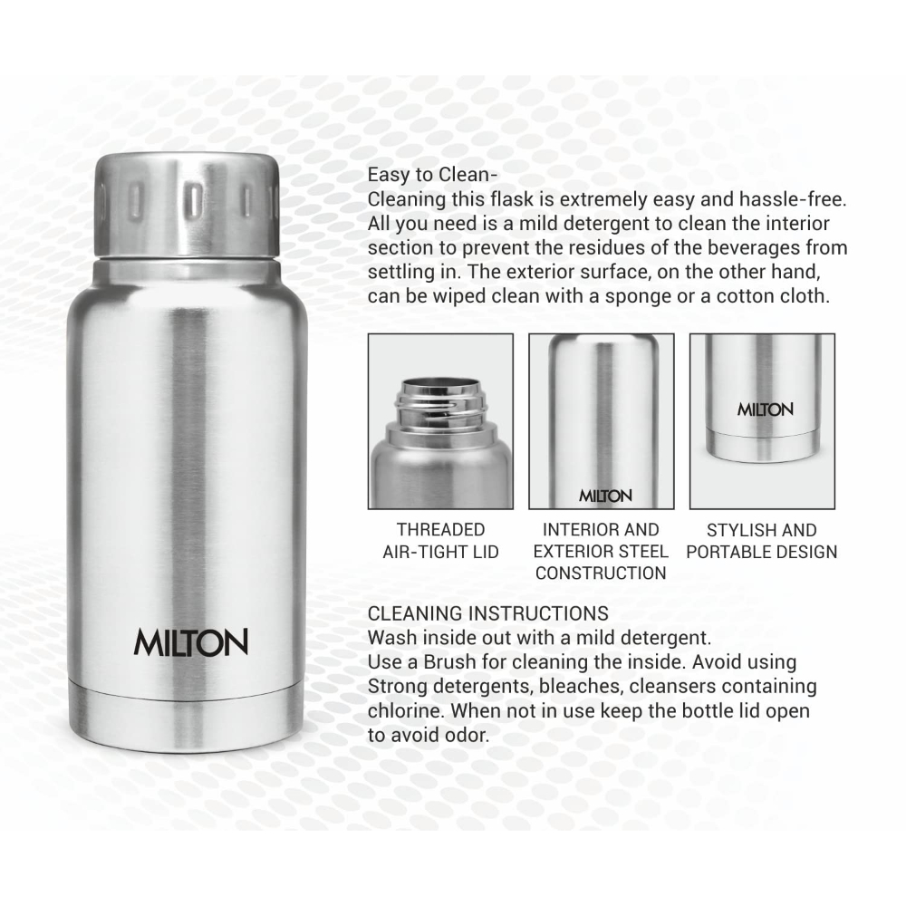 Milton Insulated Steel Bottles Elfin Thermosteel 160 ml, Steel Plain