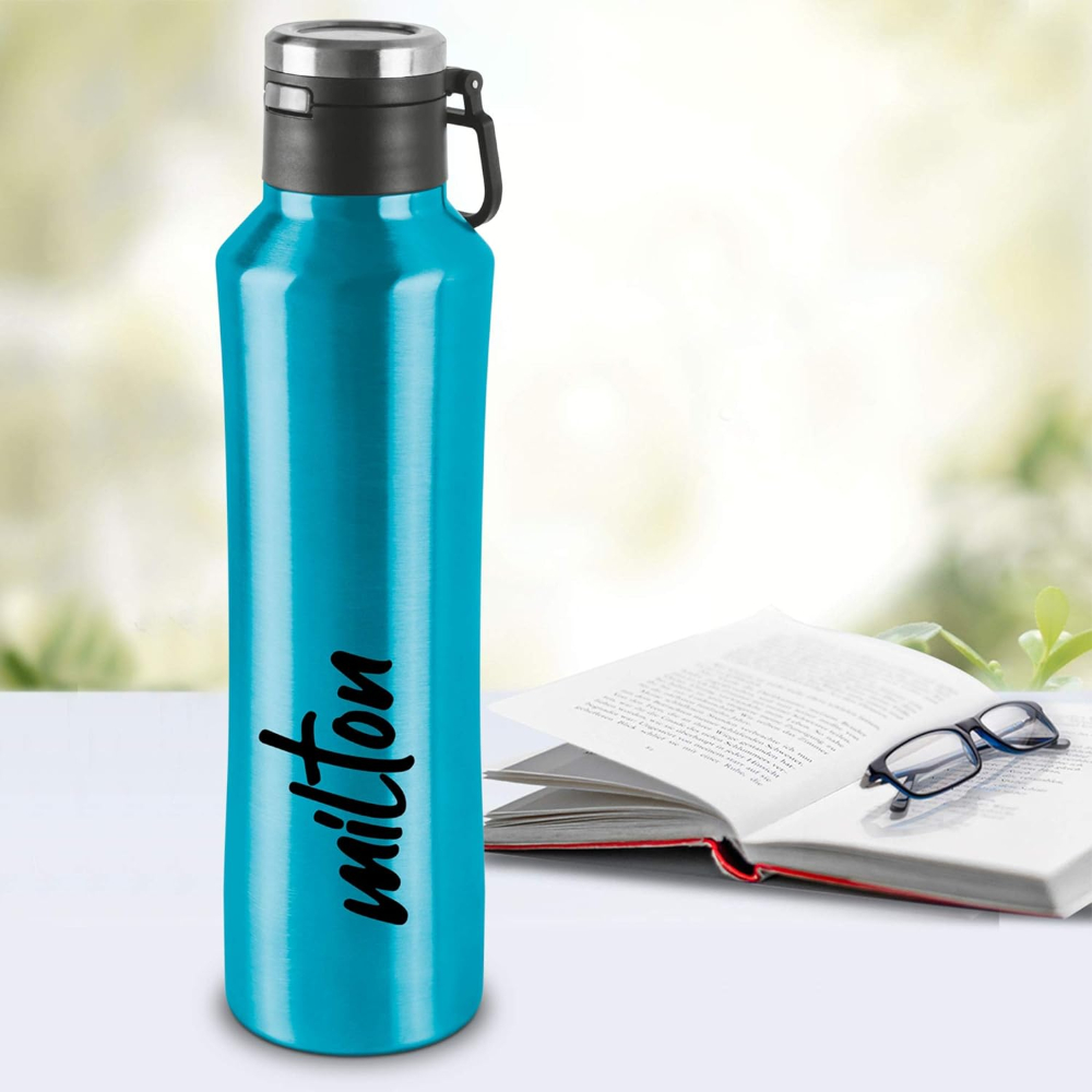 Milton Gulp 600 Thermosteel 24 Hours Hot or Cold Water Bottle, 575 ML, Blue