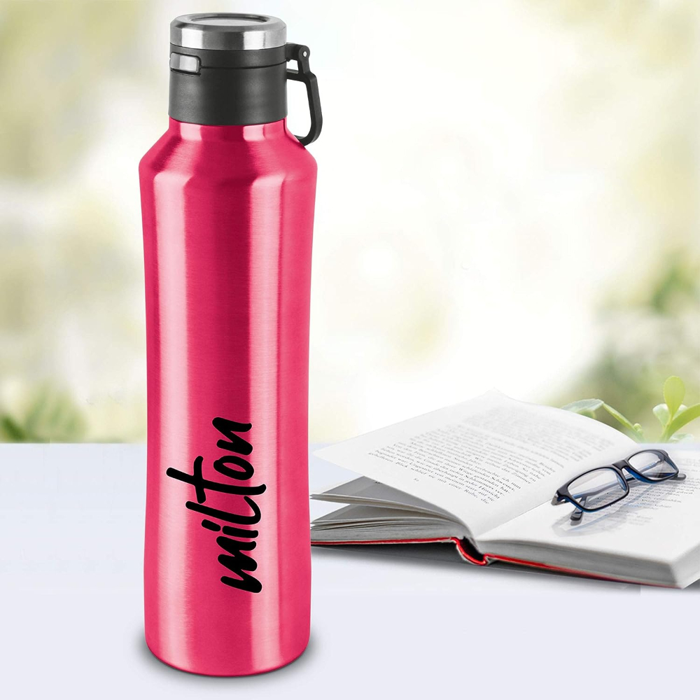 Milton Gulp 600 Thermosteel 24 Hours Hot or Cold Water Bottle, 575 ML, Pink