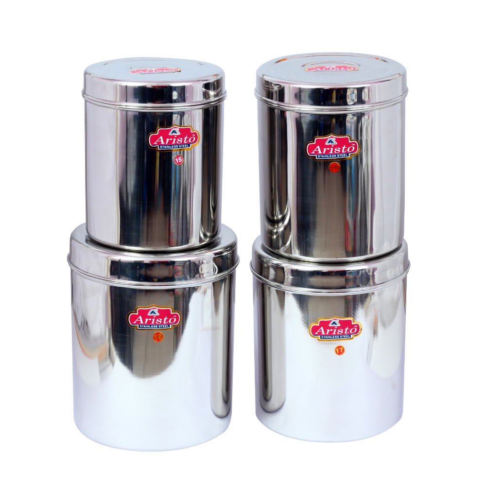 Aristo Steel Container Jumbo Storage 4 Pcs Sets 3.5 to 6.4 Litres