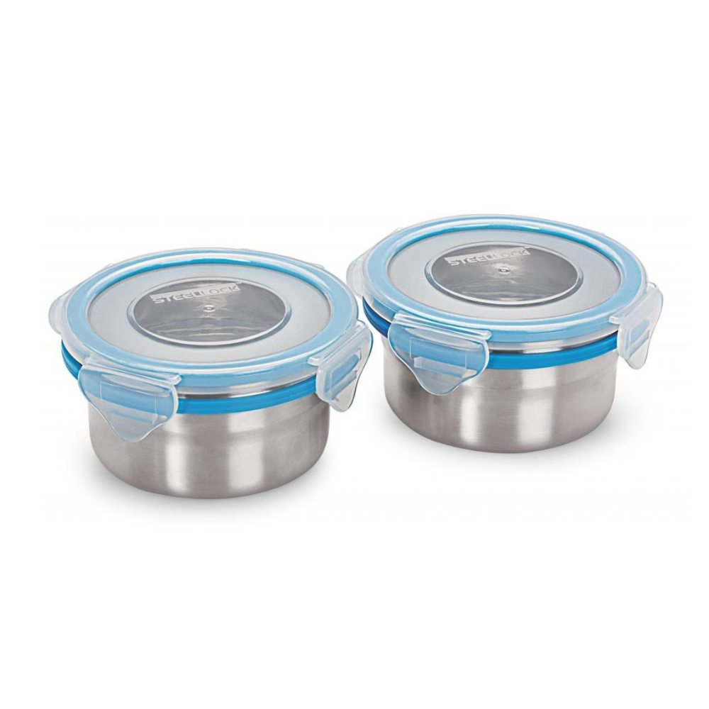 Steel Lock HL- 1321 Airtight 2 pc Lock Steel Lunch / Meal/Tiffin Box with Insulated bag