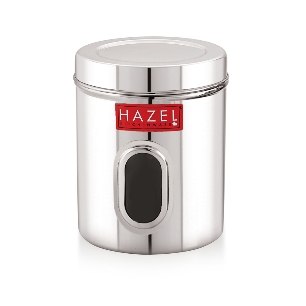 HAZEL Steel Kitchen Storage Containers | See Through Air Tight Containers for Storage, 2850 ML