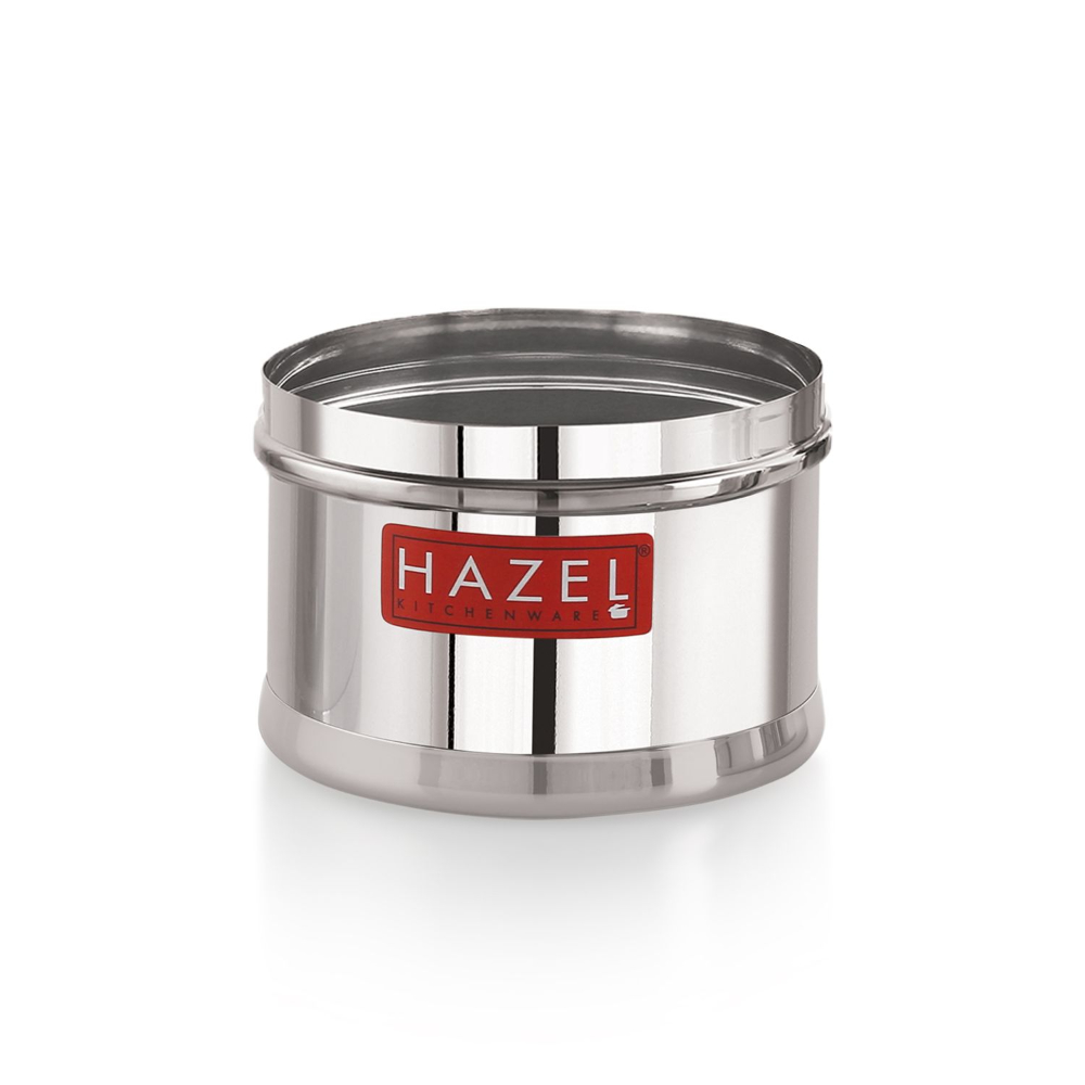 HAZEL Masala Box for Kitchen with Airtight Lid | Stainless Steel Top See Through Storage Containers for Kitchen Air tight, 300 ML