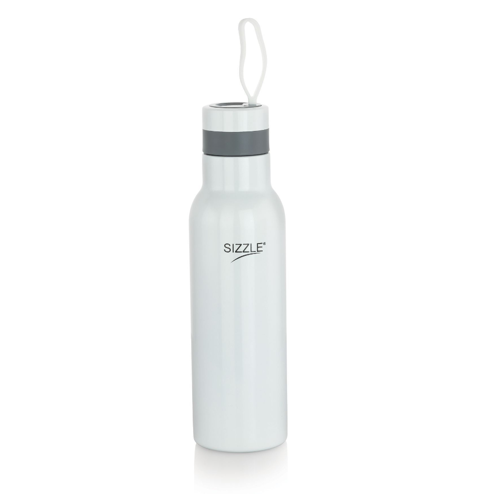 Sizzle Modern Stainless Steel Lightweight Leakproof Water Bottle, 1000 ML, White