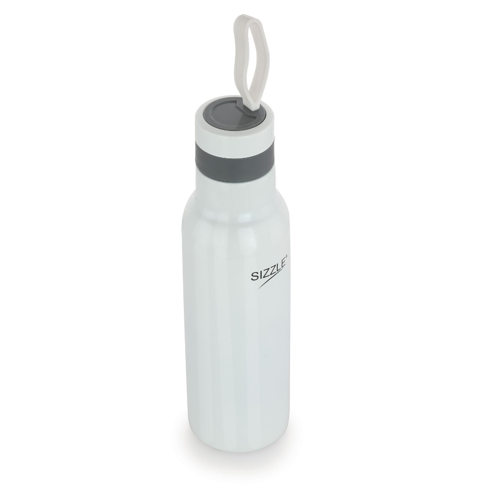 Sizzle Modern Stainless Steel Lightweight Leakproof Water Bottle, 1000 ML, White