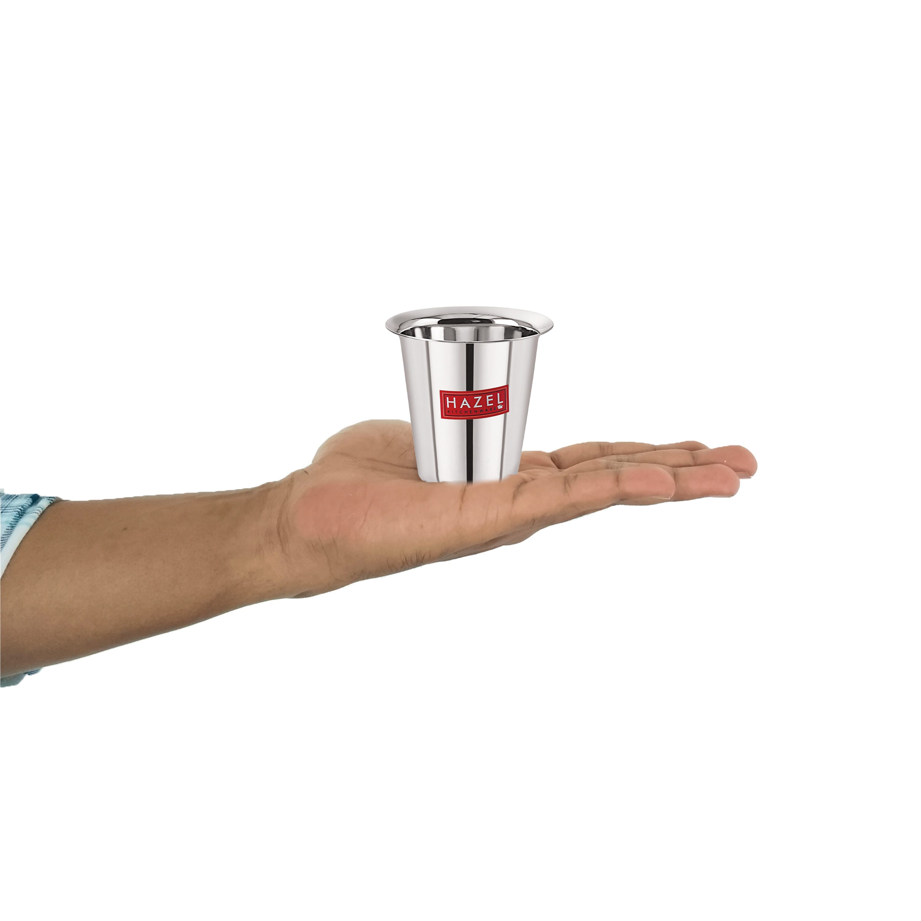 HAZEL Stainless Steel Tea Glasses Set of 1 | Unbreakable Drinking Glasses with Glossy Finish, 200 ML