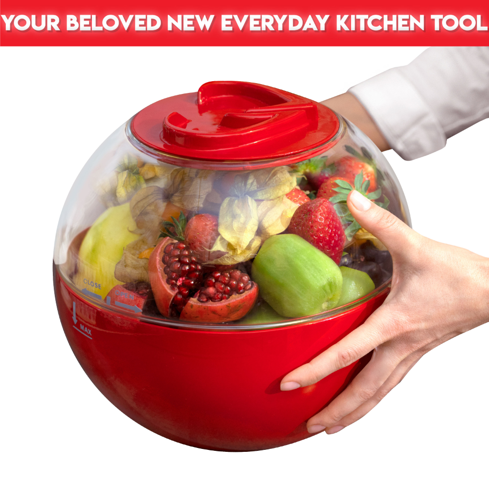 ANAMINA Mixing Bowl for Kitchen | Big Bowl with Crystal Clear Attachments & Measuring Marking