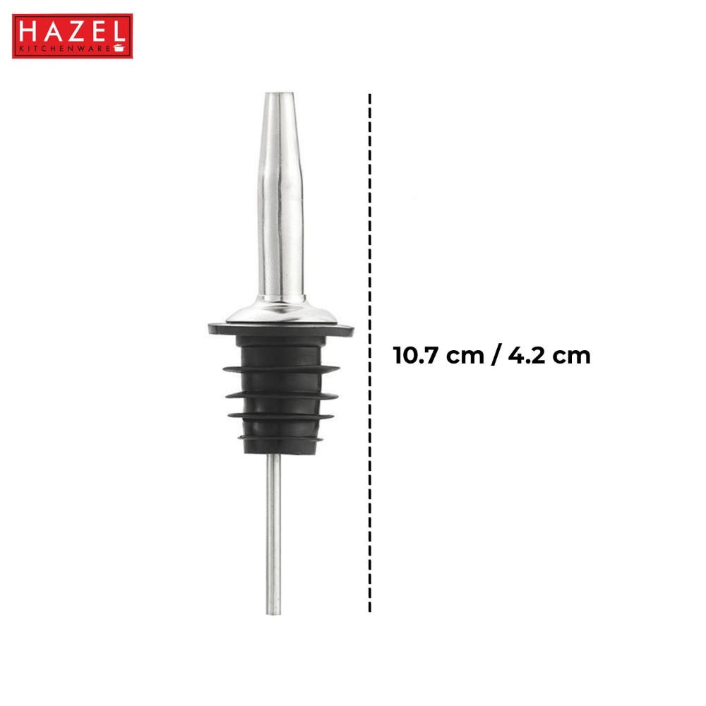 HAZEL Stainless Steel Bottle Pourer | Metal Pourer for all bottles, Set of 2, Silver