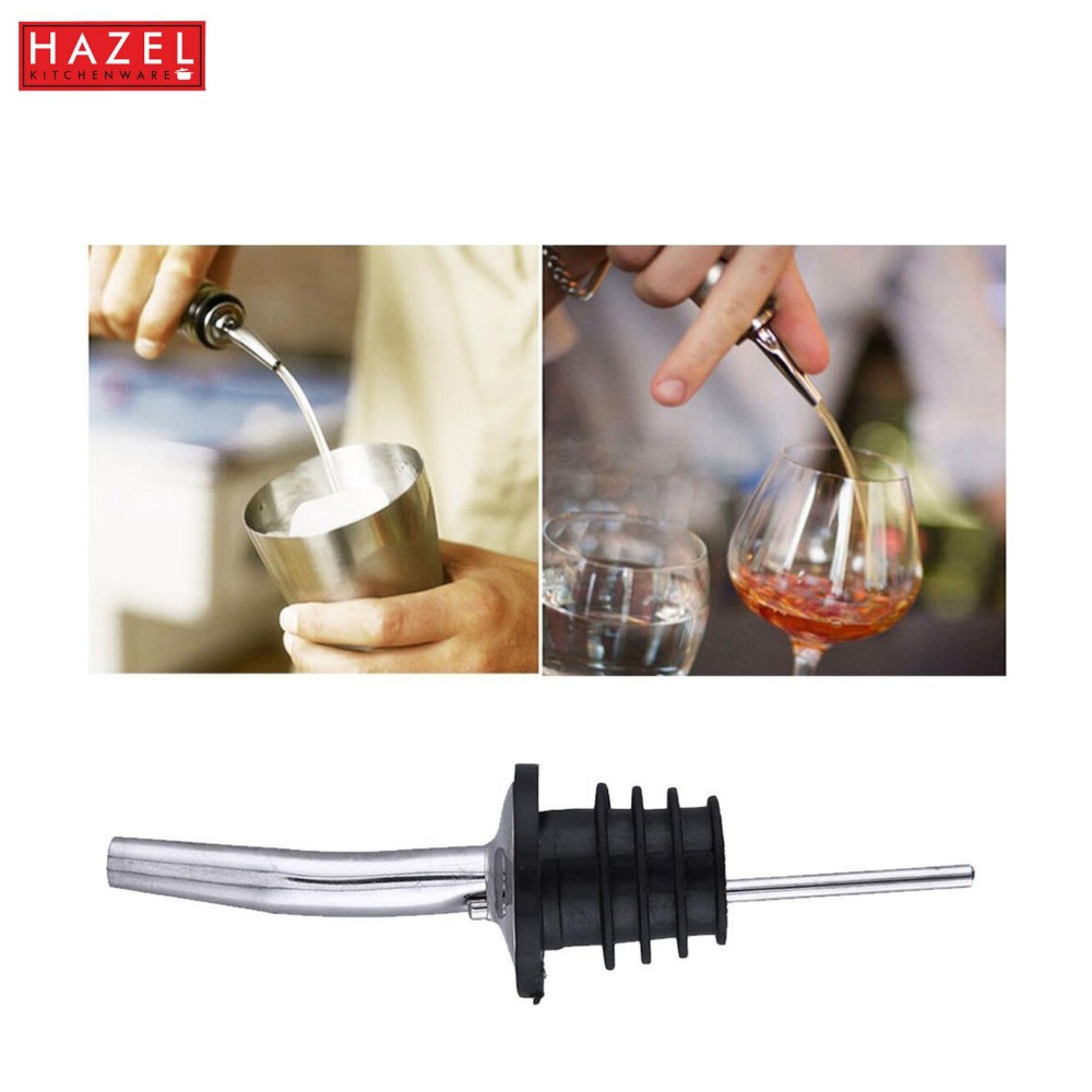 HAZEL Stainless Steel Bottle Pourer | Metal Pourer for all bottles, Set of 6, Silver