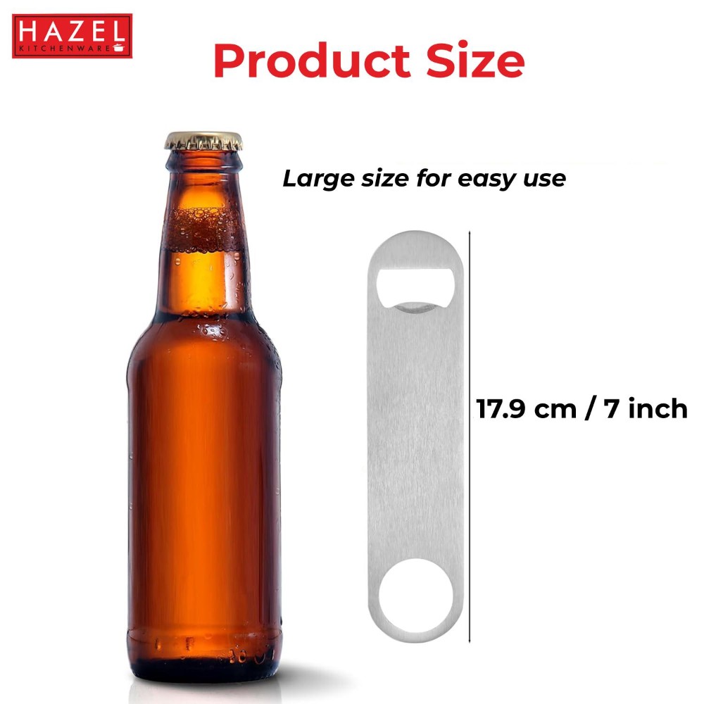 HAZEL Stainless Steel Bottle Opener | Opener Lever for Bottle, Silver