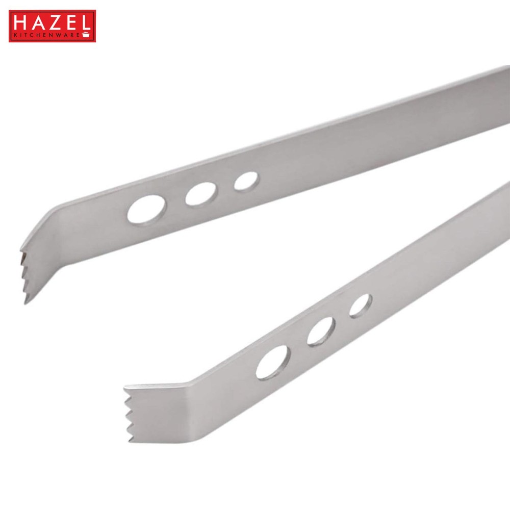 HAZEL Stainless Steel Tong for Ice Cubes | Tong for Ice Serving, Silver
