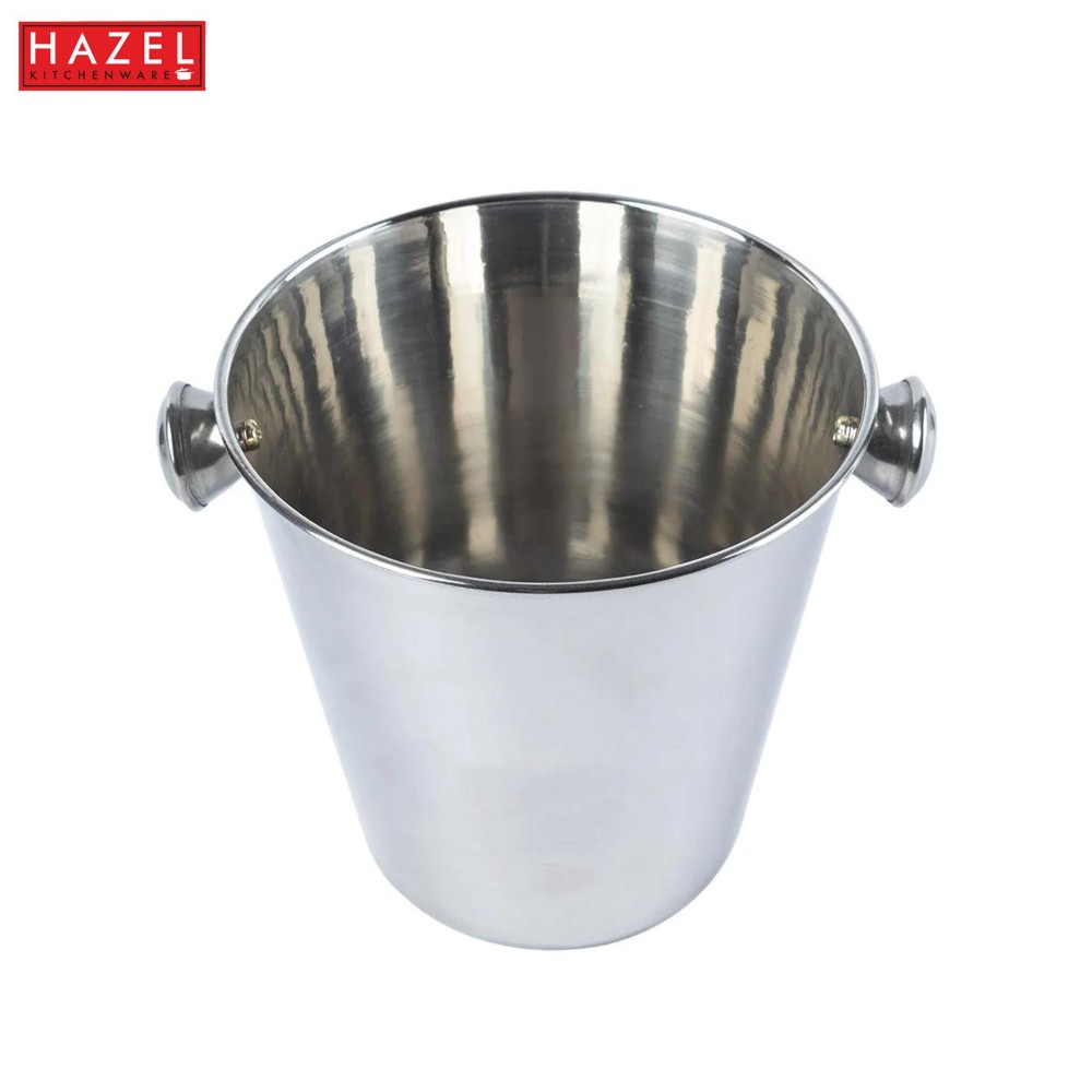 HAZEL Beer Buckets for Bar with Handle | Stainless Steel Ice Bucket for Party, 4500 ML, Silver