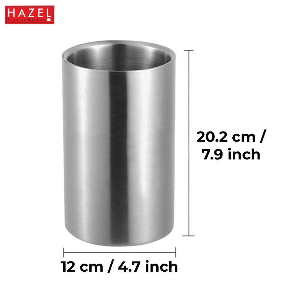 HAZEL Stainless Steel Wine Cooler | Double Wall Wine Chiller for party, 1550 ML, Silver