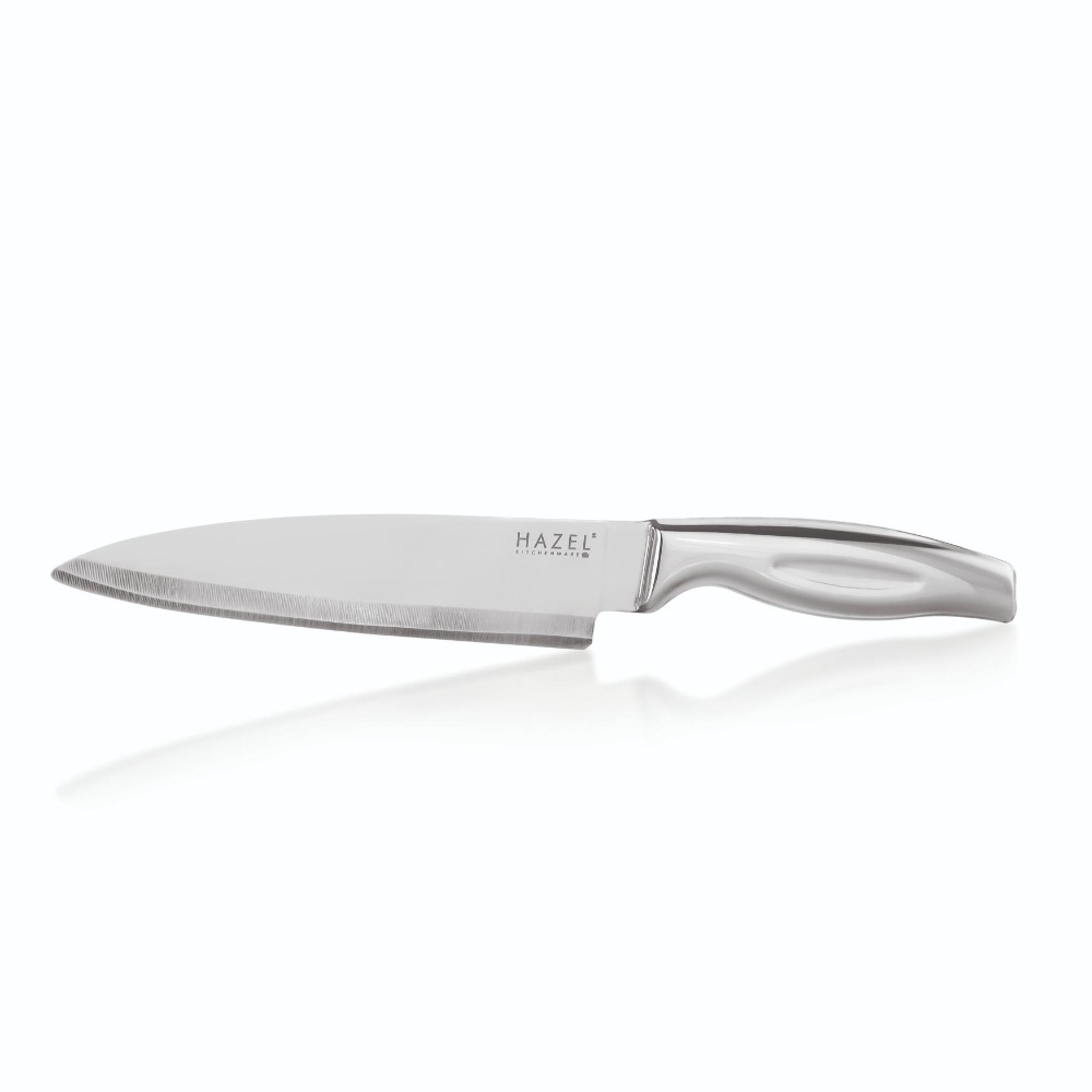 HAZEL Stainless Steel Sharp Chef Knife for Kitchen | Big Kitchen Knife with Handle, Silver