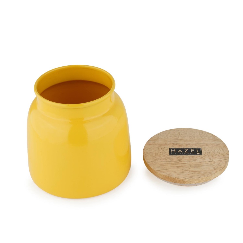 HAZEL Storage Container for Kitchen | Air Tight Container for Storage with Lid, Yellow, 750 ML
