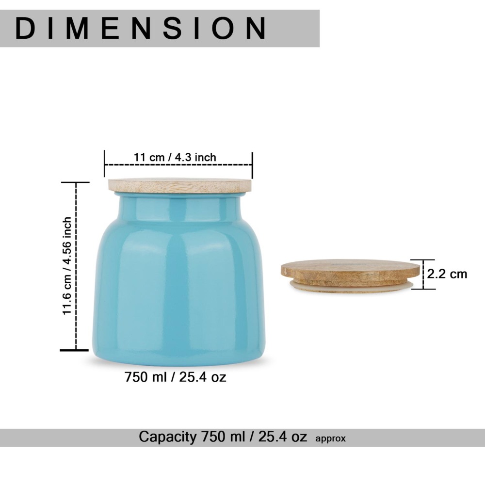 HAZEL Storage Container for Kitchen | Air Tight Container for Storage with Lid, Blue, 750 ML