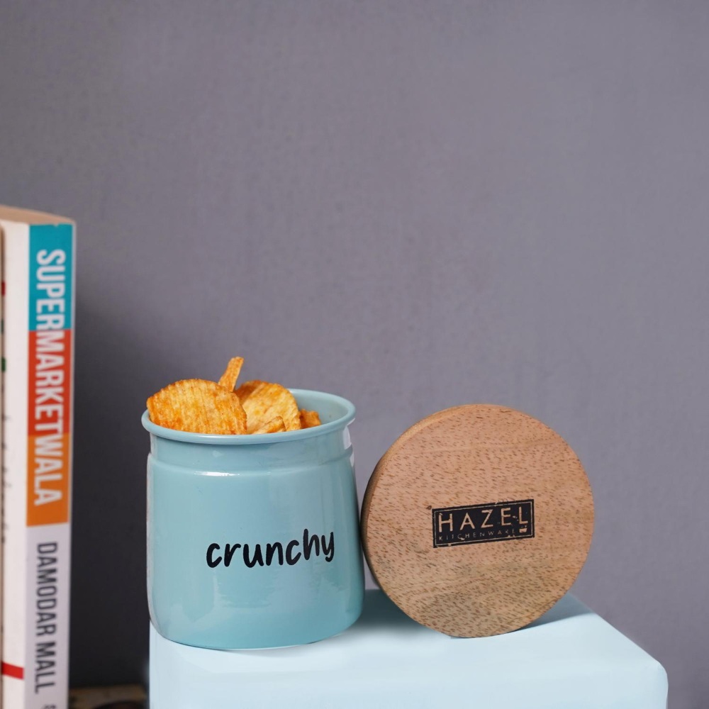 HAZEL Air Tight Containers for Snacks | Crunchy Small Snacks Storage Containers with Lid, Teal, 225 ML