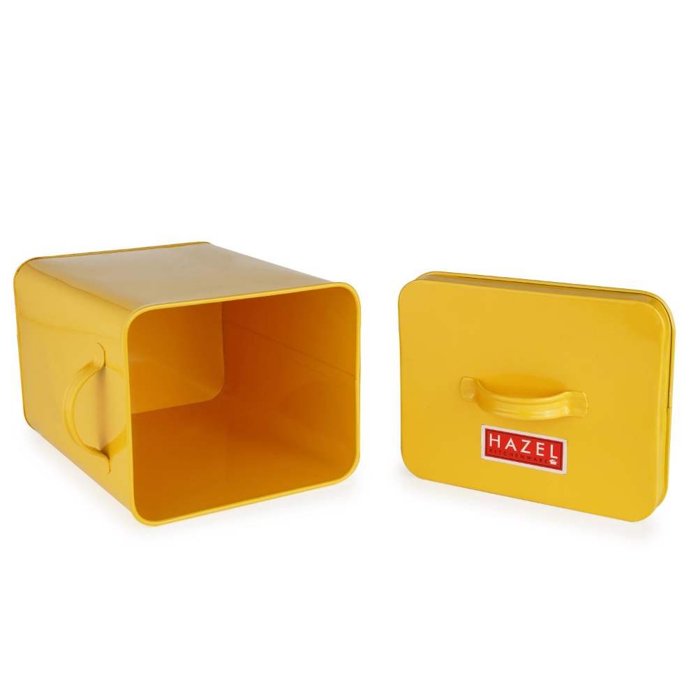 HAZEL Pet Food Container with Lid | Metal Multipurpose Containers for Dog food, Yellow, 6600 ML