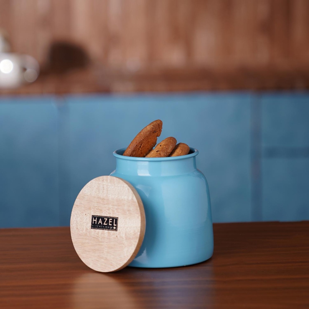 HAZEL Storage Container for Kitchen | Air Tight Container for Storage with Lid, Blue, 750 ML