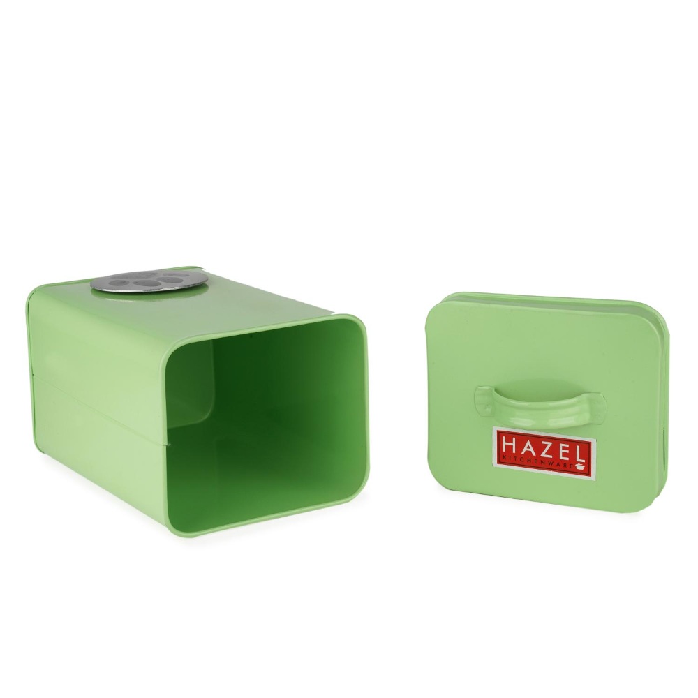 HAZEL Pet Food ContainerÂ withÂ Lid | Metal Multipurpose Containers for CatÂ food, Green, 3200 ML