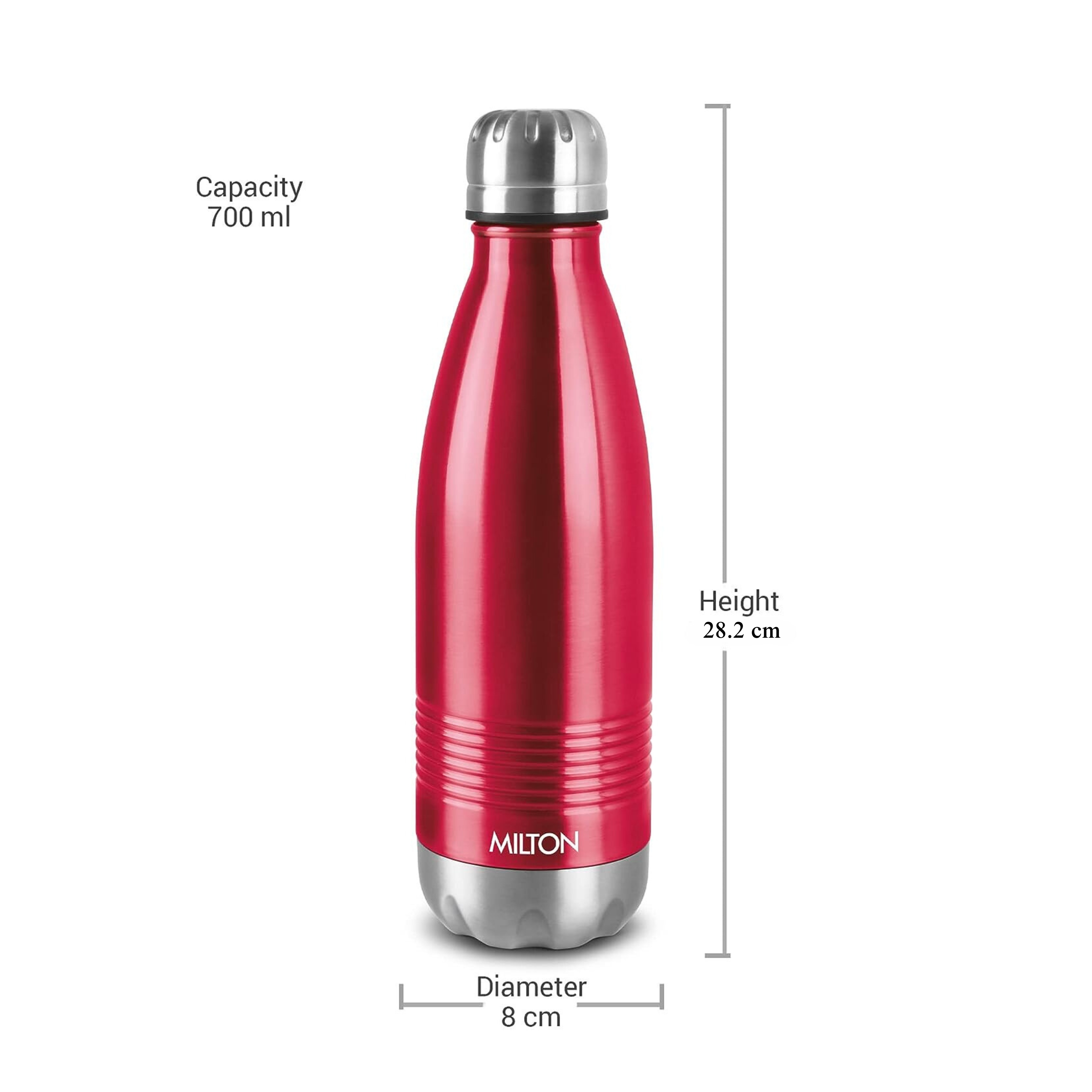 Milton Duo Deluxe-750 Thermosteel Bottle Hot & Cold Vacuum Insulated Water Tea Coffee Flask, 700 ML, Maroon