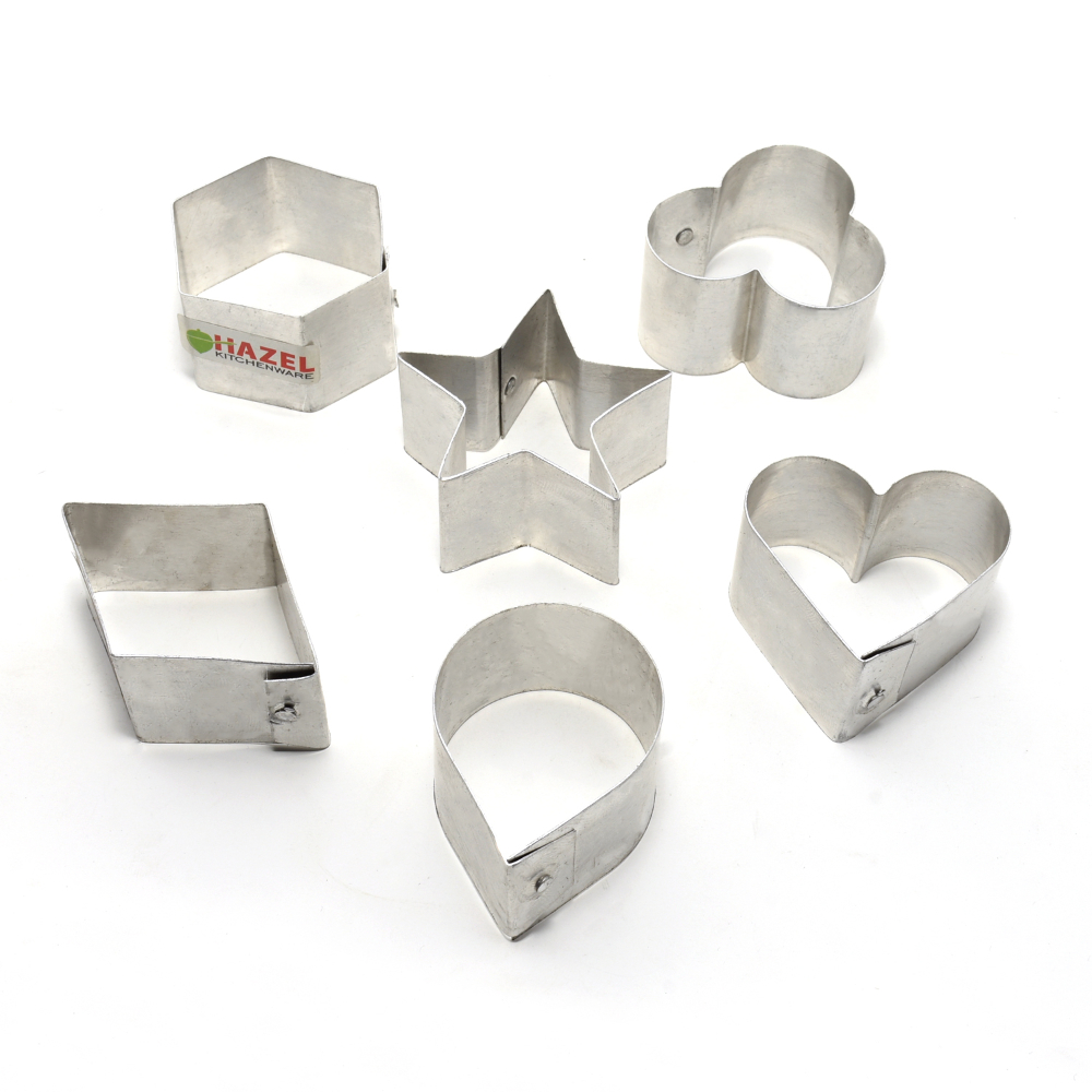 HAZEL Small Fancy Aluminium Biscuits Cookie Cutter Set of 6