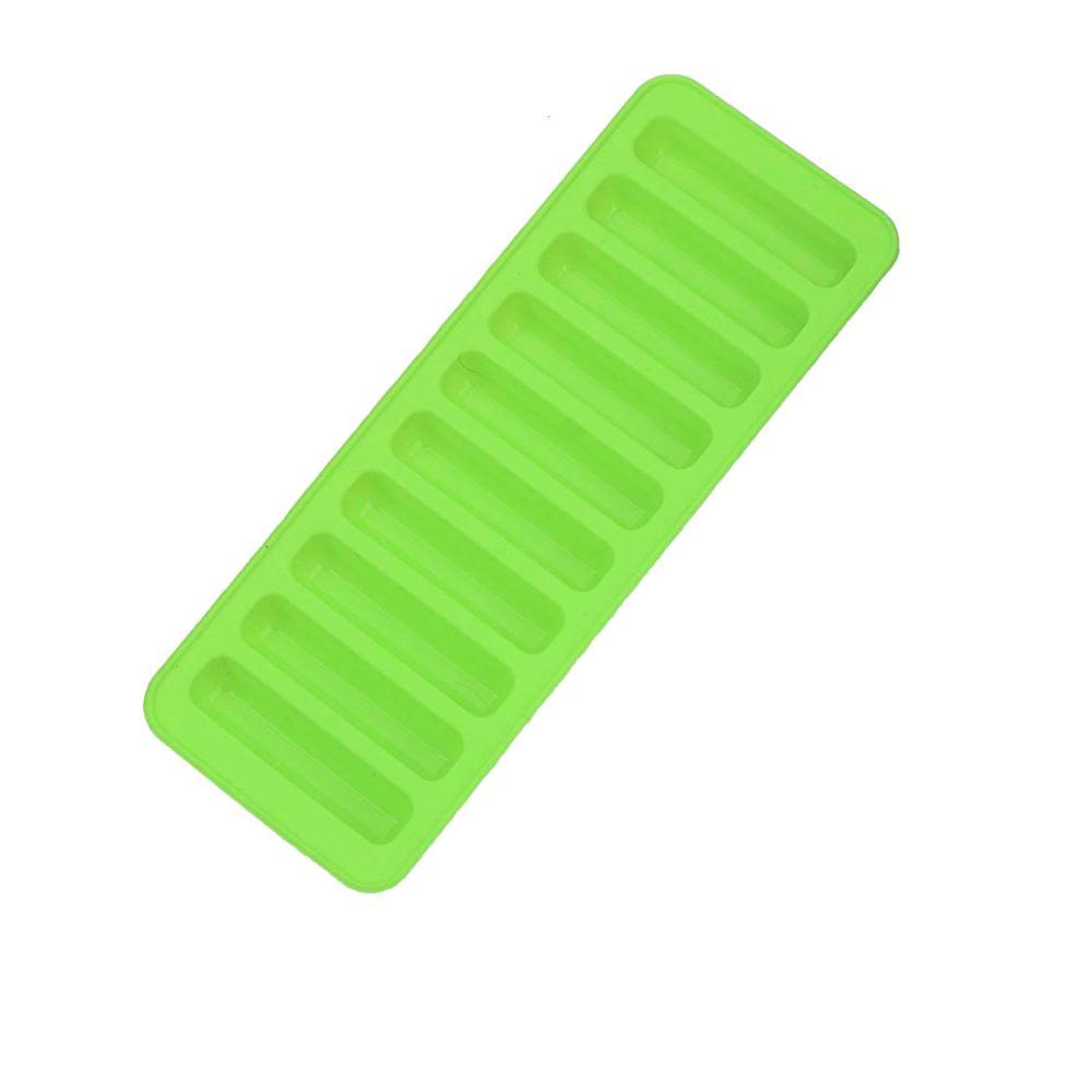 HAZEL 10 Cavity Silicon Chocolate Bar Ice Cube Mould, 1 Pc, Green