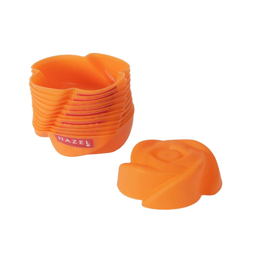 HAZEL Silicone Rose Shape Muffin Mould, 12 Pcs, Orange