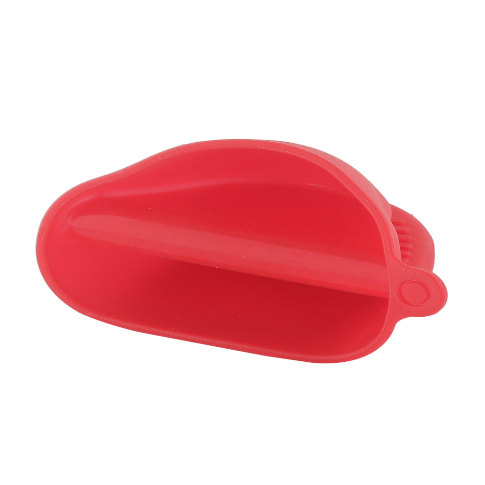 HAZEL Silicone Pinch Grip Mitts Microwave Oven Heat Resistant Gripper Kitchen Pot Holder, Red