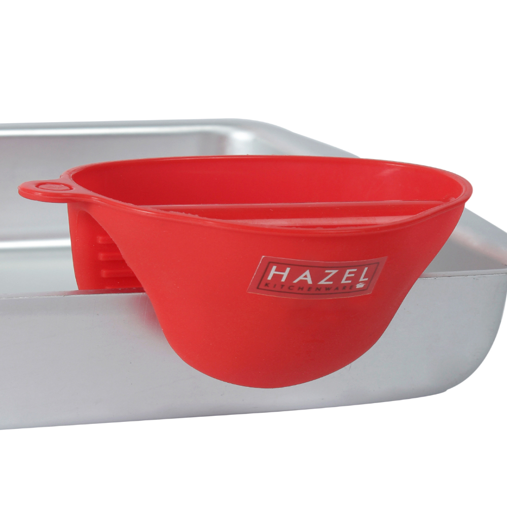 HAZEL Silicone Pinch Grip Mitts Microwave Oven Heat Resistant Gripper Kitchen Pot Holder, Red