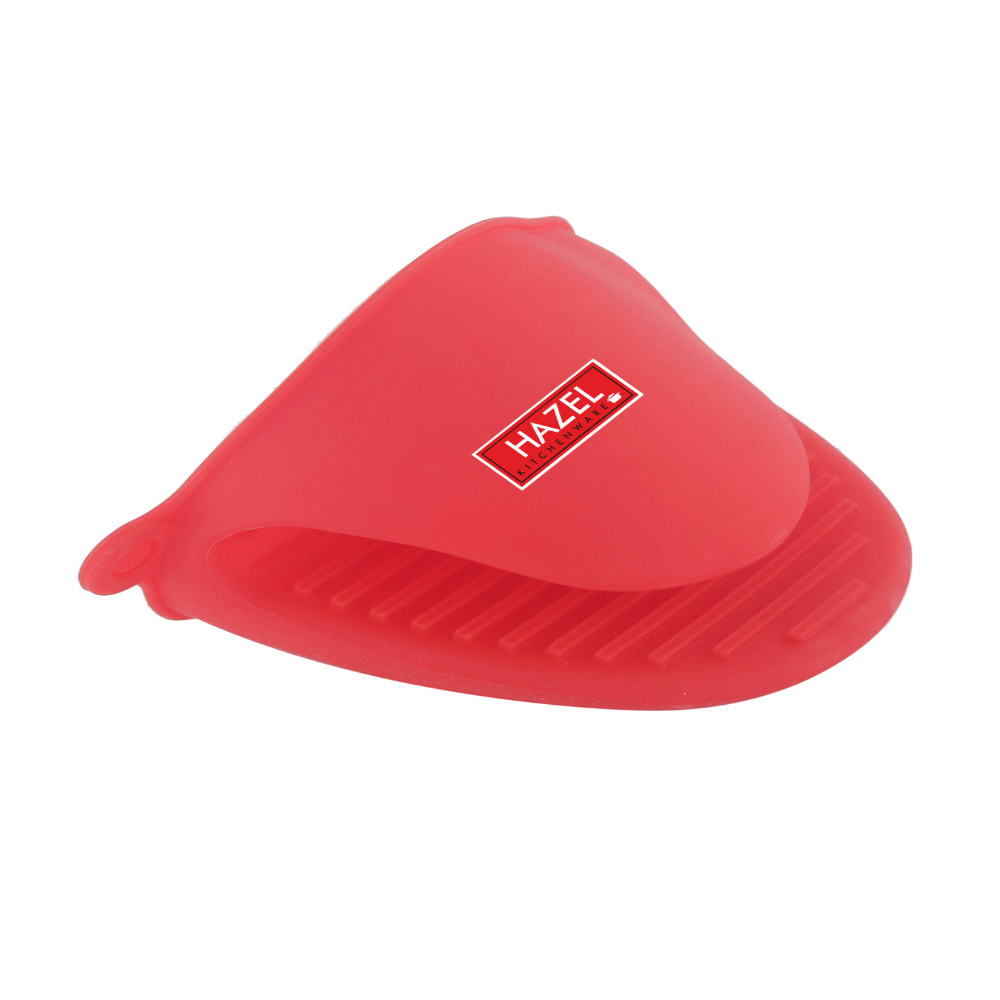 HAZEL Silicone Pinch Grip Mitts Microwave Oven Heat Resistant Gripper Kitchen Pot Holder, Red