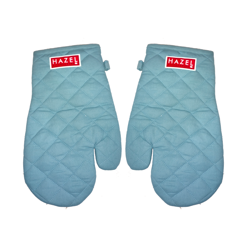 HAZEL Cotton Microwave Oven Gloves Heat Resistant Potholder Mitten Gloves For Baking , Set of 2