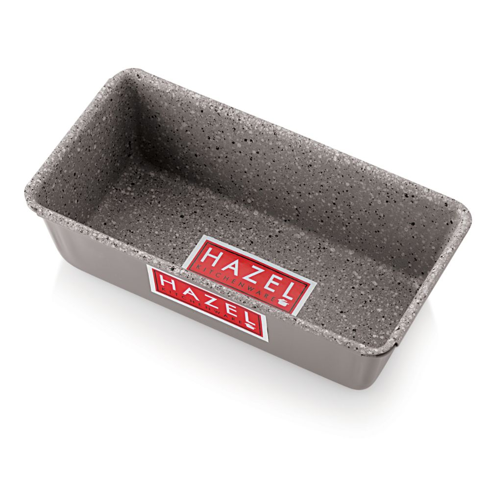 HAZEL Pav Mould Loaf Tin Heavy Gauge Aluminized Steel Non Stick Bread Mold without Cover Lid For Microwave Oven OTG Baking Pan, Grey