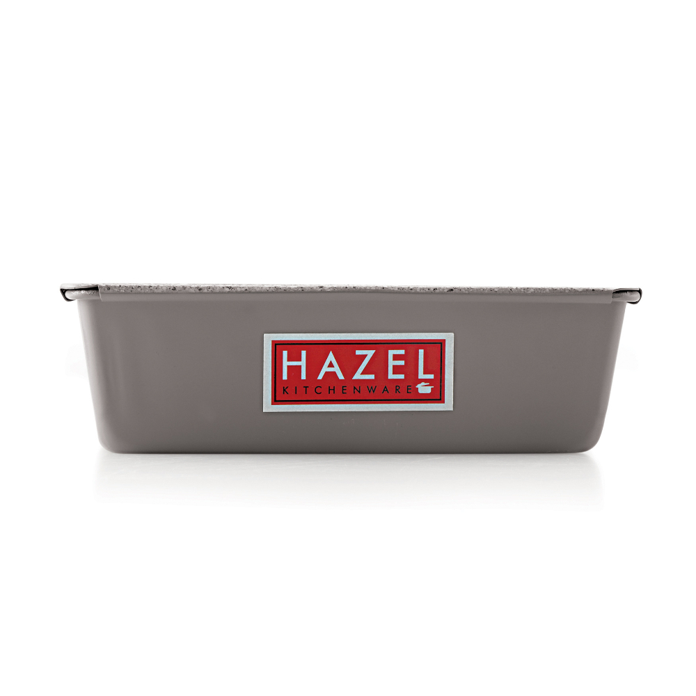 HAZEL Pav Mould Loaf Tin Heavy Gauge Aluminized Steel Non Stick Bread Mold without Cover Lid For Microwave Oven OTG Baking Pan, Grey