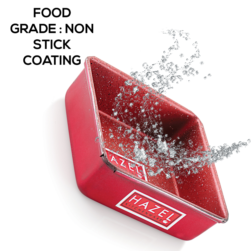 HAZEL Cake Mould Mold Set Round 1/2kg And Square 1/2kg Shaped Aluminized Steel Non Stick Cake Mold 500 gm For Microwave Oven OTG Baking Pan Set of 2, Red