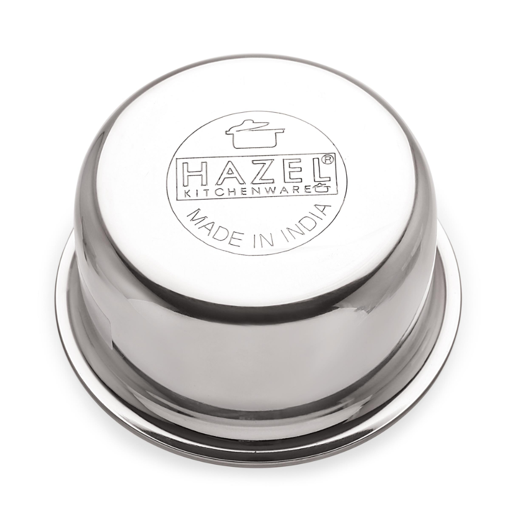 HAZEL Aluminium Flat Bottom Patila Tope Pot, Set of 3, 1125 ml-2000 ml, Silver