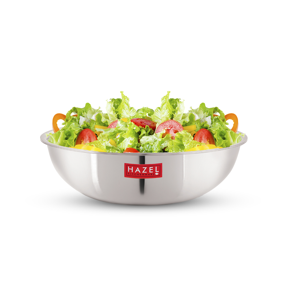 HAZEL Triply Stainless Steel Induction Bottom Tasra With Stainless Steel Lid, 1.5 Litre, 20.5 cm