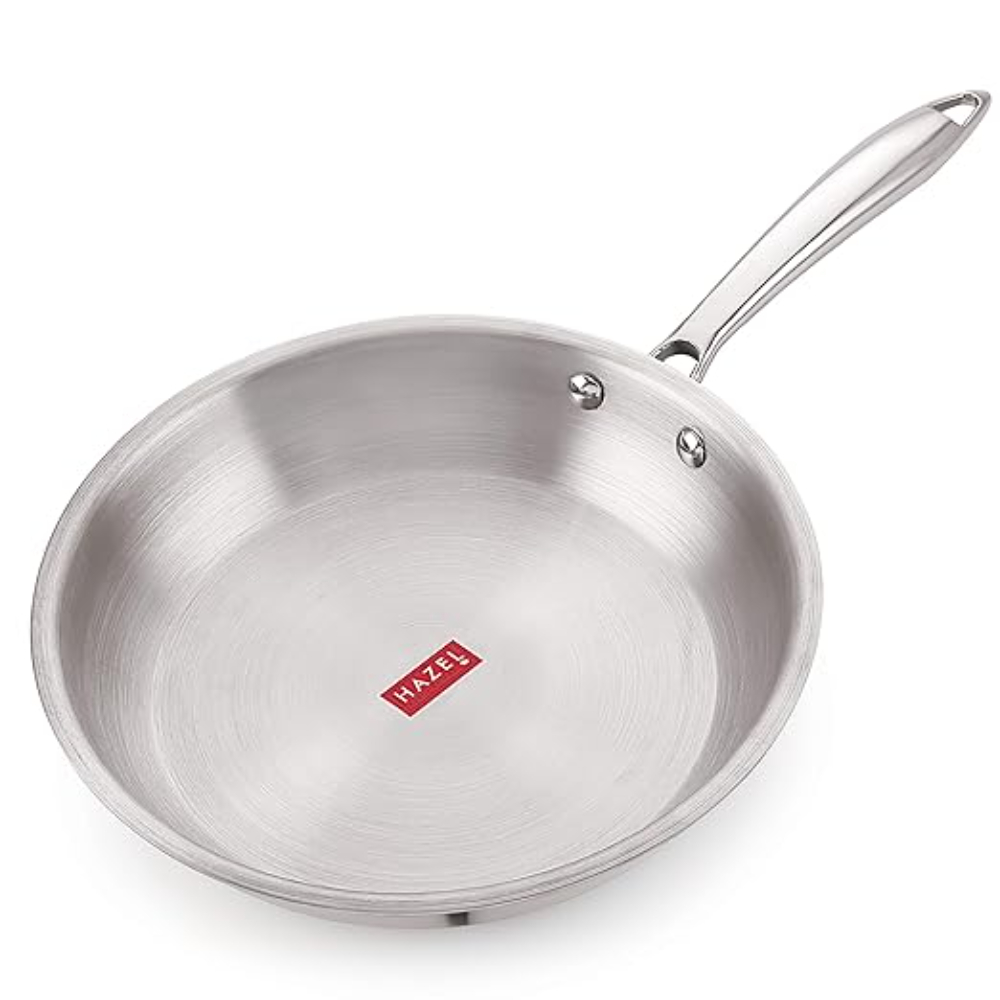 HAZEL Triply Stainless Steel Induction Bottom Fry Pan With Stainless Steel Lid, 1.5 Litre, 22 cm
