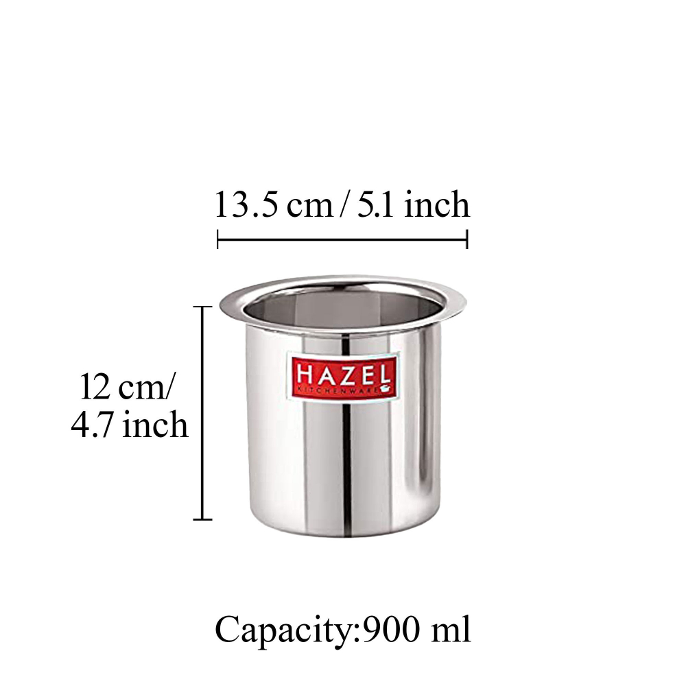 HAZEL Steel Milk Pot with Lid |Stainless Steel Milk Boiler Container | Milk Boiling Vessel Gunj for Kitchen, 900 ml