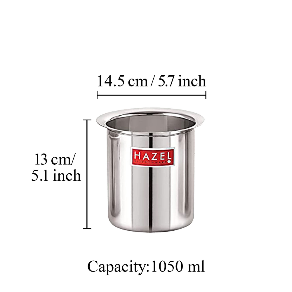 HAZEL Steel Milk Pot with Lid |Stainless  Steel Milk Boiler Container | Milk Boiling Vessel Gunj for Kitchen, 1050 ml