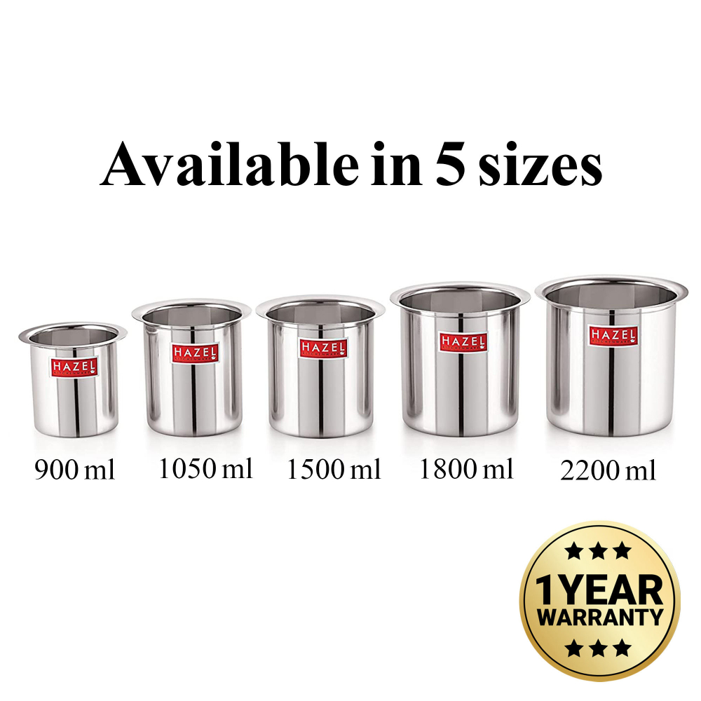HAZEL Steel Milk Pot with Lid | Stainless Steel Milk Boiler Container | Milk Boiling Vessel Gunj for Kitchen,1500 ml