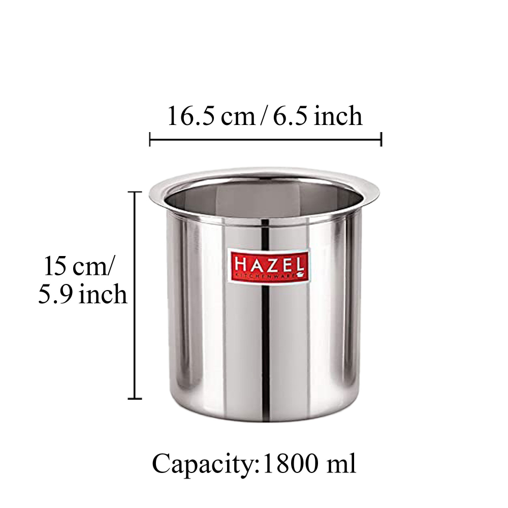 HAZEL Steel Milk Pot with Lid | Stainless Steel Milk Boiler Container | Milk Boiling Vessel Gunj for Kitchen, 1800 ml