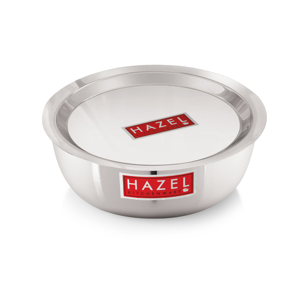 HAZEL Aluminium Kadai Without Handle | Kadhai Aluminium with Cover | Aluminium Induction Tasra with Lid  | Aluminium Cookware with Lid Combo, 5600 ml
