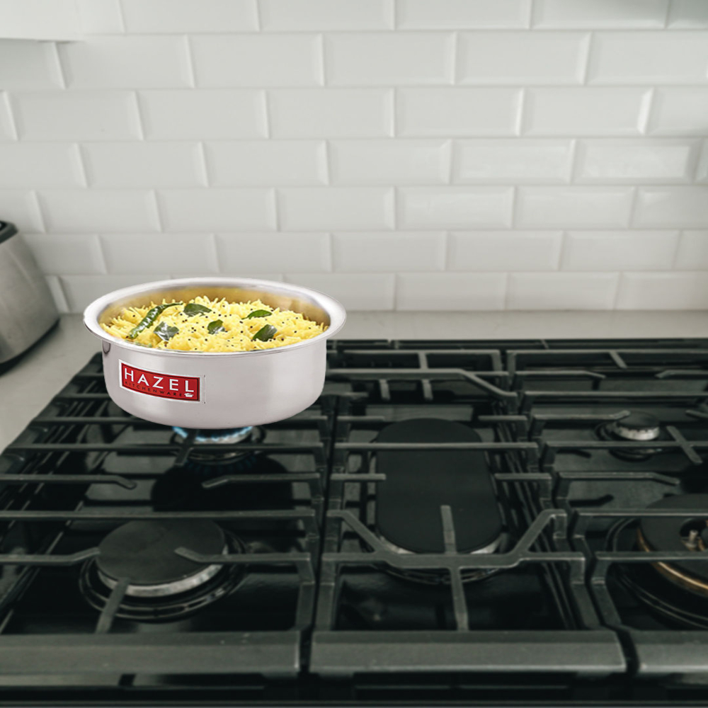 HAZEL Induction Tope with Lid | Aluminium Cookware with Lid | Induction Base Aluminium Bhagona | Combo of Tope with Lid, 1100 ml