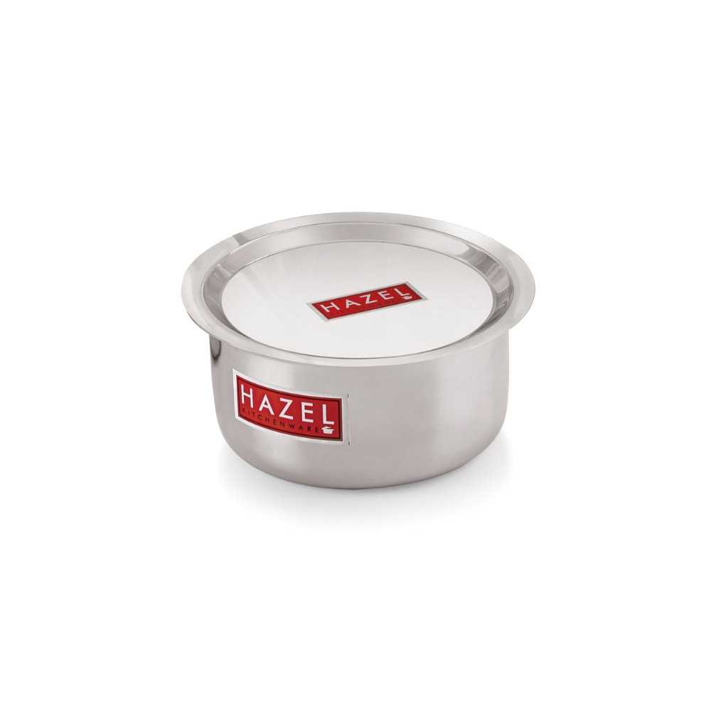 HAZEL Induction Tope with Lid | Aluminium Cookware with Lid | Induction Base Aluminium Bhagona | Combo of Tope with Lid, 1400 ml