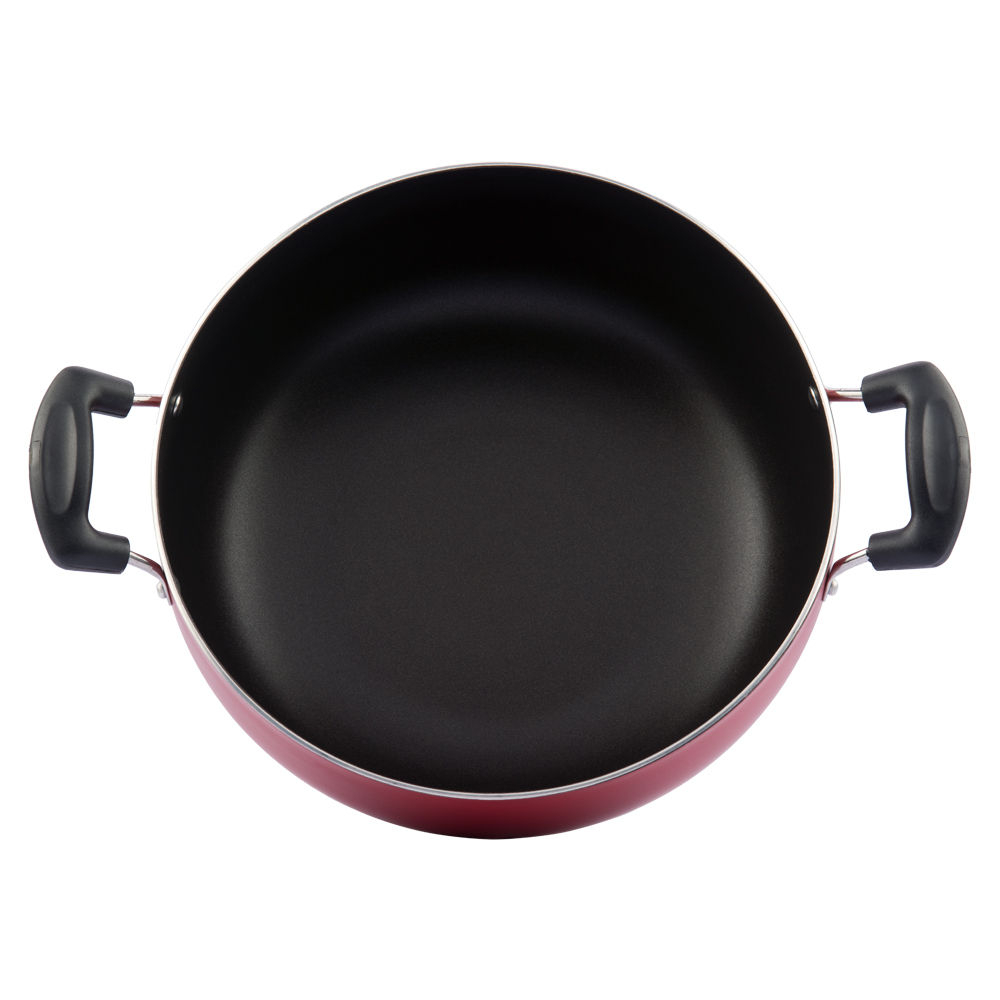 Vinod Cookware Zest 3mm Aluminium Non Stick Induction Friendly Deep Kadai with Lid, 28 cm, 5.5 Ltr