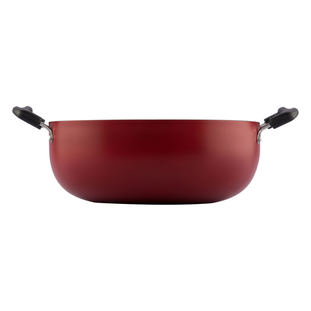 Vinod Cookware Zest 3mm Aluminium Non Stick Induction Friendly Deep Kadai with Lid, 28 cm, 5.5 Ltr