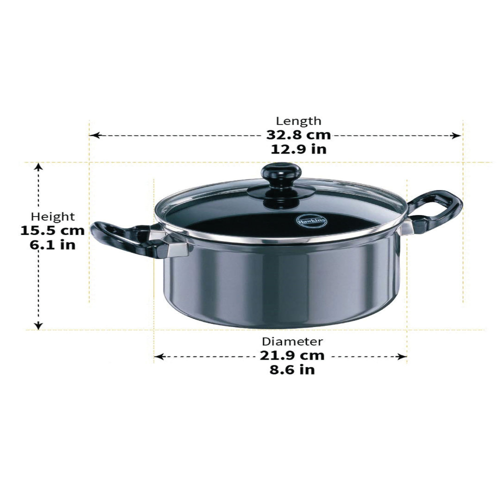Futura Nonstick 3.25 mm Cook-n-Serve Stewpot With Glass Lid, 3 Ltr, 20 cm
