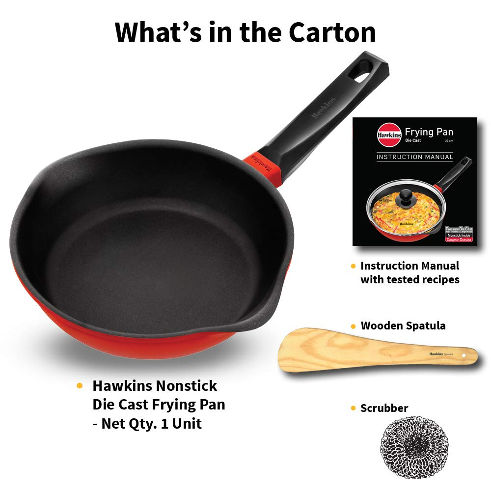 Hawkins Nonstick Induction Compatible Die Cast Frying Pan, 22 cm
