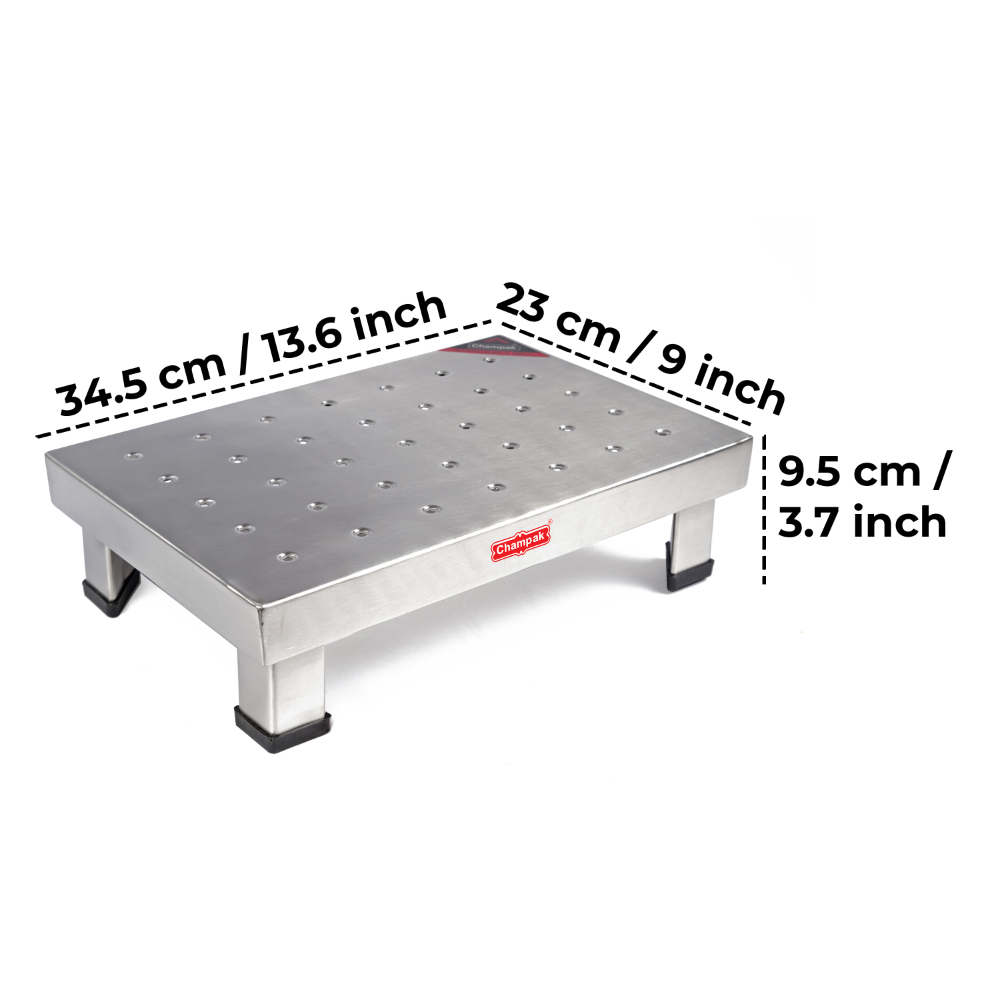 Champak Stool Bathroom Stainless Steel Patla 3.5 Inch
